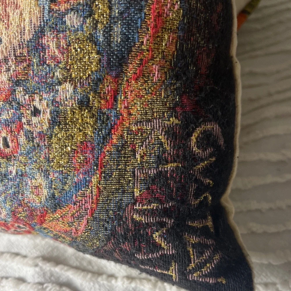 Metrax-Craye Gustav Klimt The Virgin Tapestry Pillow Metallic Gold 17x17 Belgium